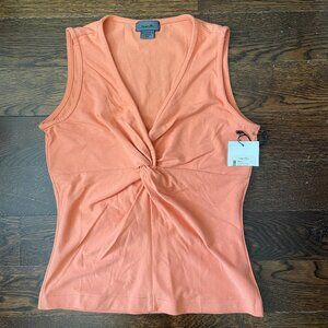 Teenflow Light Orange Sleeveless Tank with Front Twist-NWT-Small